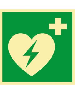 Rettungszeichen · Aufkleber | Schild | Magnetschild · Defibrillator · lang nachleuchtend