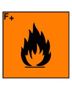 Gefahrstoffzeichen hochentzündlich Hazard_F · Aufkleber | Schild | Magnetschild | Aufkleber stark haftend | Aluminiumschild selbstklebend | Fußbodenaufkleber