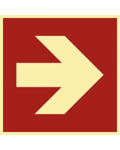 Brandschutzzeichen · Aufkleber | Schild | Magnetschild · Pfeil Richtungsangabe gerade · lang nachleuchtend