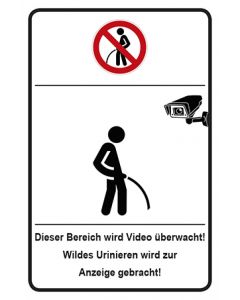 Hinweiszeichen Wildes Urinieren wird zur Anzeige gebracht