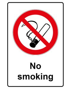 Verbotszeichen Piktogramm & Text englisch · No smoking · Aufkleber | Schild | Magnetschild | Aufkleber stark haftend | Aluminiumschild selbstklebend | Fußbodenaufkleber