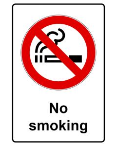 Verbotszeichen Piktogramm & Text englisch · No smoking · Aufkleber | Schild | Magnetschild | Aufkleber stark haftend | Aluminiumschild selbstklebend | Fußbodenaufkleber