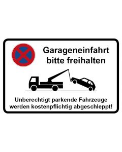 Parkverbotsschild Garageneinfahrt bitte freihalten · Aufkleber | Schild | Magnetschild