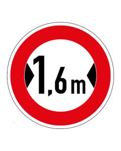 Verkehrszeichen Durchfahrtsbreite max. 1,6 m · Aufkleber | Schild | Magnetschild