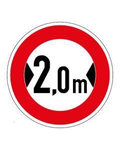 Verkehrszeichen Durchfahrtsbreite max. 2,0 m · Aufkleber | Schild | Magnetschild