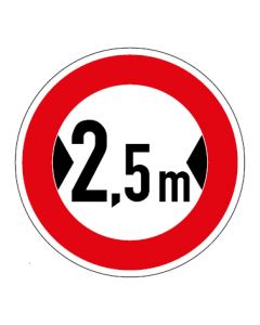 Verkehrszeichen Durchfahrtsbreite max. 2,5 m · Aufkleber | Schild | Magnetschild