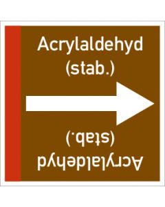 Rohrleitungskennzeichnung viereckig Acrylaldehyd (stab.) | Aufkleber · Magnetschild · Aluminiumschild