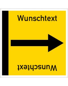 Rohrleitungskennzeichnung viereckig Wunschtext | Aufkleber · Magnetschild · Aluminiumschild