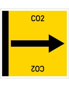 Rohrleitungskennzeichnung viereckig CO2 | Aufkleber · Magnetschild · Aluminiumschild