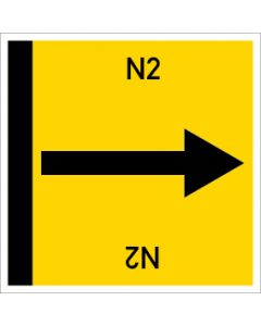 Rohrleitungskennzeichnung viereckig N2 | Aufkleber · Magnetschild · Aluminiumschild