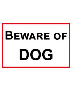 Schild | Aufkleber | Magentschild · Beware of Dog | weiß | rot
