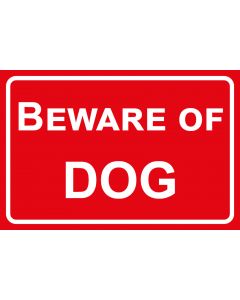 Schild | Aufkleber | Magentschild · Beware of Dog | rot