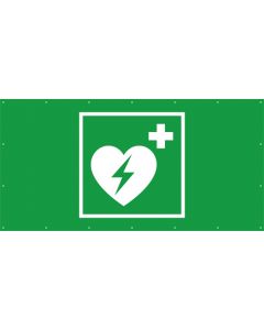 Rettungszeichen PVC Plane Defibrillator
