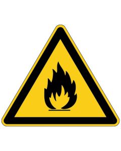 Warnzeichen Warnung vor feuergefährlichen Stoffen · Aufkleber | Schild | Magnetschild | Aufkleber stark haftend | Aluminiumschild selbstklebend | Fußbodenaufkleber