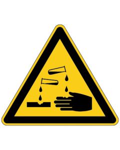 Warnzeichen Warnung vor ätzenden Stoffen · Aufkleber | Schild | Magnetschild | Aufkleber stark haftend | Aluminiumschild selbstklebend | Fußbodenaufkleber