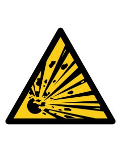 Warnzeichen Warnung vor explosionsgefährlichen Stoffen · ISO 7010 W002 · Aufkleber | Schild | Magnetschild | Aufkleber stark haftend | Aluminiumschild selbstklebend | Fußbodenaufkleber
