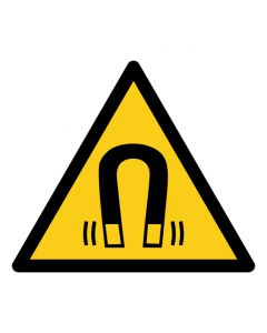 Warnzeichen Warnung vor magnetischem Feld · ISO 7010 W006 · Aufkleber | Schild | Magnetschild | Aufkleber stark haftend | Aluminiumschild selbstklebend | Fußbodenaufkleber