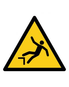 Warnzeichen Warnung vor Absturzgefahr · ISO 7010 W008 · Aufkleber | Schild | Magnetschild | Aufkleber stark haftend | Aluminiumschild selbstklebend | Fußbodenaufkleber