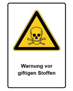 Warnzeichen Piktogramm & Text deutsch · Warnung vor giftigen Stoffen · Aufkleber | Schild | Magnetschild | Aufkleber stark haftend | Aluminiumschild selbstklebend | Fußbodenaufkleber