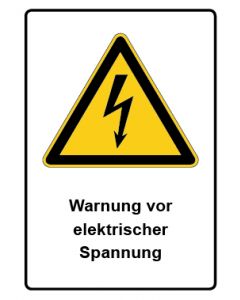 Warnzeichen Piktogramm & Text deutsch · Warnung vor elektrischer Spannung · Aufkleber | Schild | Magnetschild | Aufkleber stark haftend | Aluminiumschild selbstklebend | Fußbodenaufkleber