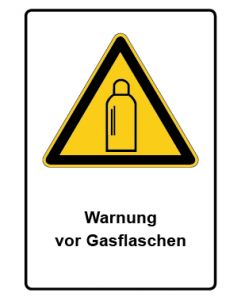 Warnzeichen Piktogramm & Text deutsch · Warnung vor Gasflaschen · Aufkleber | Schild | Magnetschild | Aufkleber stark haftend | Aluminiumschild selbstklebend | Fußbodenaufkleber