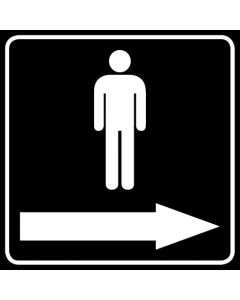 WC Toiletten Kennzeichnung | Piktogramm Herren Pfeil rechts · schwarz · Aufkleber | Schild | Magnetschild
