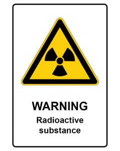 Warnzeichen Piktogramm & Text englisch · Warning · Radioactive substance · Aufkleber | Schild | Magnetschild | Aufkleber stark haftend | Aluminiumschild selbstklebend | Fußbodenaufkleber