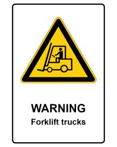 Warnzeichen Piktogramm & Text englisch · Warning · Forklift trucks · Aufkleber | Schild | Magnetschild | Aufkleber stark haftend | Aluminiumschild selbstklebend | Fußbodenaufkleber