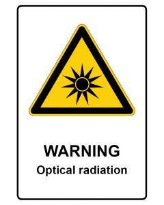 Warnzeichen Piktogramm & Text englisch · Warning · Optical radiation · Aufkleber | Schild | Magnetschild | Aufkleber stark haftend | Aluminiumschild selbstklebend | Fußbodenaufkleber