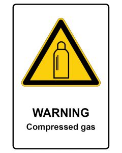 Warnzeichen Piktogramm & Text englisch · Warning · Compressed gas · Aufkleber | Schild | Magnetschild | Aufkleber stark haftend | Aluminiumschild selbstklebend | Fußbodenaufkleber