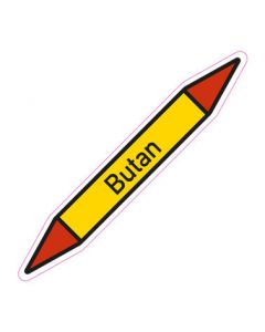 Rohrleitungskennzeichnung Butan · Aufkleber | Schild · Rohrkennzeichnung