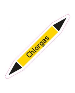 Rohrleitungskennzeichnung Chlorgas · Aufkleber | Schild · Rohrkennzeichnung
