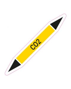 Rohrleitungskennzeichnung CO2 · Aufkleber | Schild · Rohrkennzeichnung