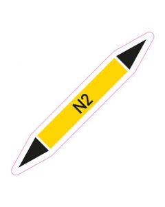 Rohrleitungskennzeichnung N2 · Aufkleber | Schild · Rohrkennzeichnung