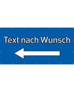 PVC Plane · Banner Wunschtext links | blau