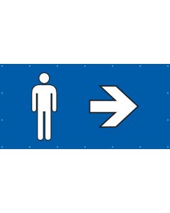 PVC Plane · Banner WC Herren rechts | blau