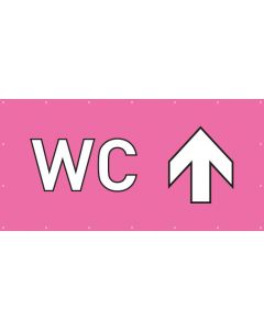 PVC Plane · Banner WC geradeaus | rosa