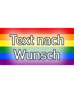 PVC Plane · Banner Wunschtext | regenbogenfarben