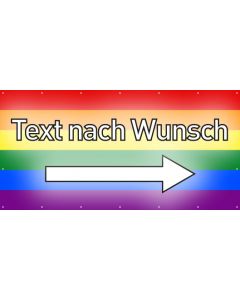 PVC Plane · Banner Wunschtext rechts | regenbogenfarben