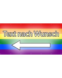 PVC Plane · Banner Wunschtext links | regenbogenfarben