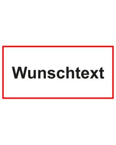 Türhinweis-Schild Wunschtext | weiß · rot