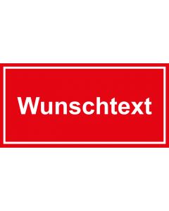 Türhinweis-Schild Wunschtext | rot · weiß