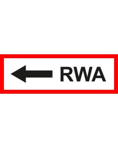 Feuerwehrzeichen RWA Pfeil links · Aufkleber | Schild | Magnetschild