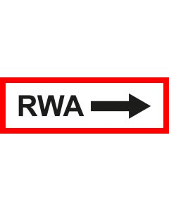 Feuerwehrzeichen RWA Pfeil rechts · Aufkleber | Schild | Magnetschild | Aufkleber stark haftend | Aluminiumschild selbstklebend | Fußbodenaufkleber