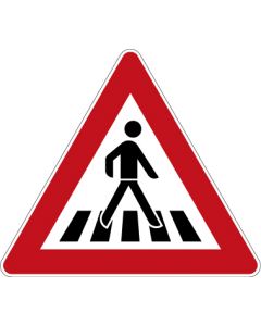 Verkehrszeichen Gefahrzeichen Fußgängerüberweg, Aufstellung links · Zeichen 101-21  | Aufkleber · Schild · Magnetschild