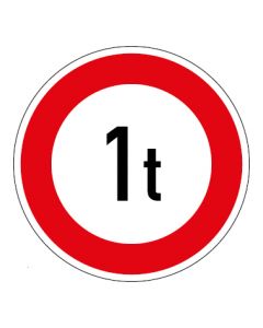 Verkehrszeichen Zulässiges Gesamtgewicht 1t | Aufkleber · Magnetschild · Aluminium-Schild