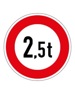 Verkehrszeichen Zulässiges Gesamtgewicht 2,5t | Aufkleber · Magnetschild · Aluminium-Schild