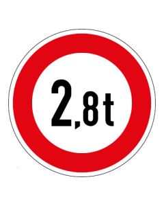 Verkehrszeichen Zulässiges Gesamtgewicht 2,8t
