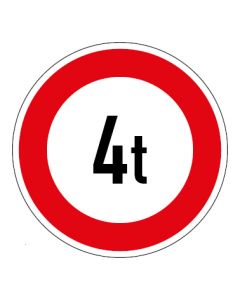 Verkehrszeichen Zulässiges Gesamtgewicht 4t | Aufkleber · Magnetschild · Aluminium-Schild