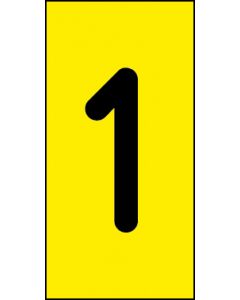 Einzelziffer 1 | schwarz · gelb | Aufkleber · Magnetschild · Aluminium-Schild
